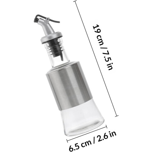 2 τεμάχια δοχεία αποθήκευσης λαδιού 200ml στεγανά γυάλινα μπουκάλια διανομής λαδιού 1