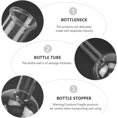 2pcs Round Bottom Flask Glass Flask Laboratory Supplies for Experiment 2
