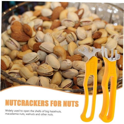 Macadamia Nut Opener Shell Opening Tool 2Pcs Plastic Iron Multifunctional Portable Kitchen Utensil for Nuts 2