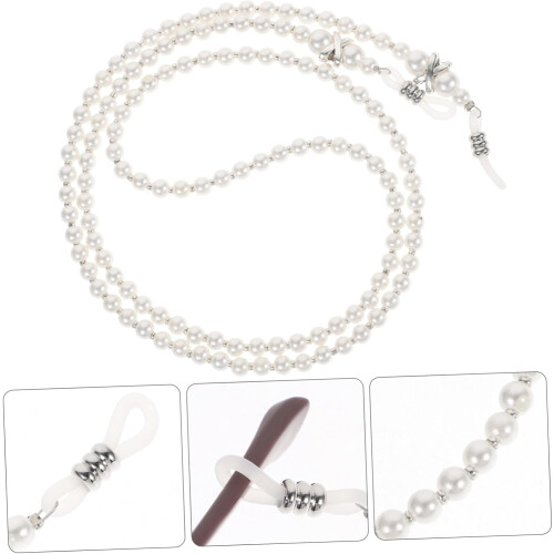 Lot de 2 chaînes antidérapantes blanches pour lunettes - Accessoires élégants 2