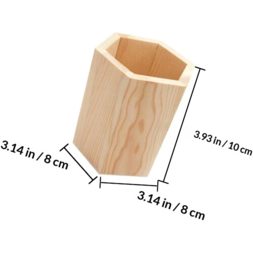 2pcs Pine madeira hexagonal lápis suporte mesa organizador 1
