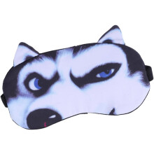 2 stk. søte, smilende Huskies 3D-øyemasker for søvn, iskompress, bind for øynene, perfekt for reise og hjem
