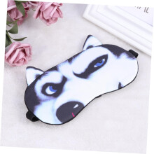 2 stuks schattige lachende husky's 3D-oogmaskers voor slaap, ijskompres, blinddoek, perfect voor op reis en thuis