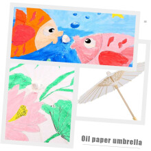 2 Stück DIY-Ölpapier-Regenschirme zum Bemalen und Graffiti-Gestalten, 30 cm Durchmesser, weißer Papierschirm