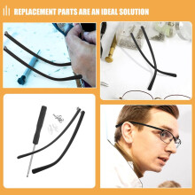 2 Pairs Tr90 Universal Eyeglass Arms Replacement 5mm Temple Legs Matte Finish Spectacles and Sunglasses Repair Kit