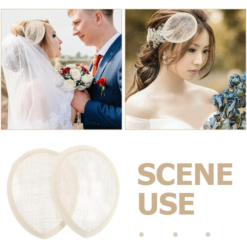 2 pezzi Base per cappello da donna in rete di lino a goccia, materiale Sinamay per cappelli e fascinator 2