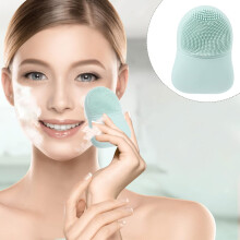 2 spazzole per la pulizia del viso in silicone a doppia faccia, per una detersione delicata e per la pulizia del viso.