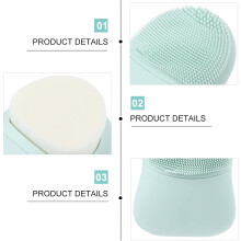 2pcs escova de lavagem facial escova de limpeza de lado duplo de silicone para limpador suave para esfregador facial