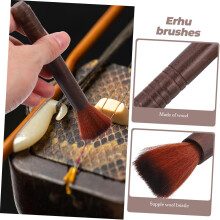 2Pcs Erhu Violin Cleaning Brushes for String Instruments Portable Soft Wool Dust Removal Tools