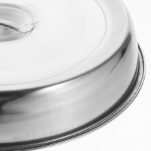 2 Stück Edelstahl-Lebensmittelschutzdeckel, Steakdeckel, abgerundete Form, schlichtes Design