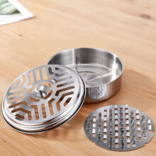 2pcs Caixa de aço inoxidável Incense Box Holder com tampa estável Unha Rack Design da tampa oca portátil