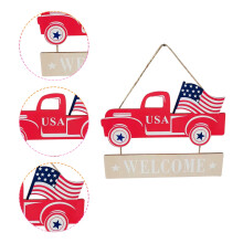 Houten hanger met Amerikaanse vlag, decoratie, 22,5 x 18 cm