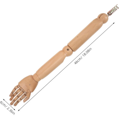 1 Pair Flexible Jointed Wooden Mannequin Arms, Movable Hand Model Replacement 1