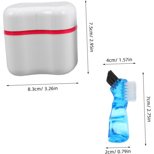 2pcs Denture Toothbrush Braces Storage Case for Teeth Braces Cleaning Soaking Box Holder 1