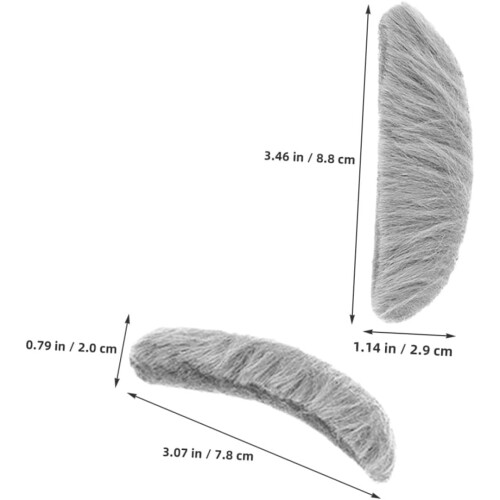 2sets Fake Beard and Eyebrows Props Realistic Self-adhesive Old Man Costume Kit 1