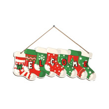 Décoration de porte de Noël à suspendre en plastique ABS rouge (1 pièce)