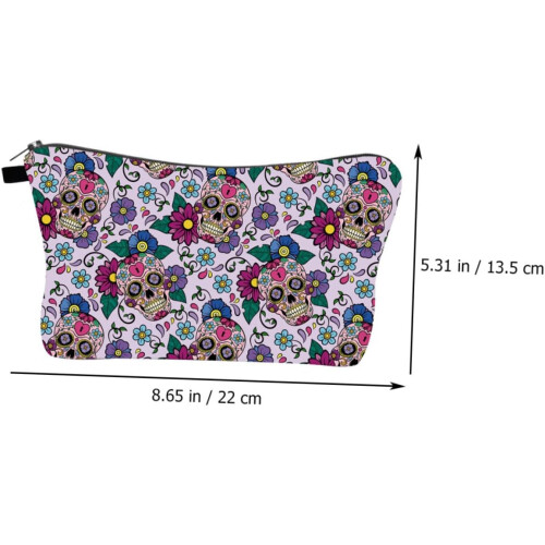 Skull Pattern Cosmetic Pouch Travel Toiletry Storage Bag 1