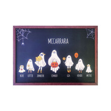 Décoration familiale personnalisée pour Halloween en bois