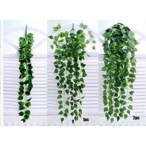 Guirlanda artificial Donemore com folhas pendentes, 90 cm