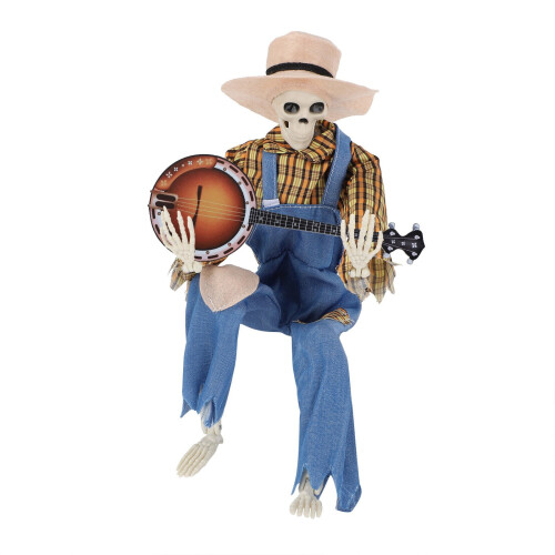 Scheletro animato, decorazione per interni, Halloween, statuetta (1 pezzo)