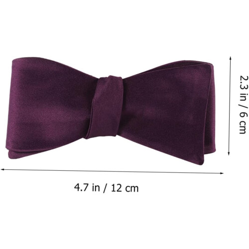 2pcs Elegant Solid Purple Bow Tie Adjustable Self Tie Bowties for Men 1