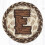 Rustieke onderzetter met E-monogram, 5x5 inch 1