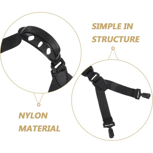 2pcs Black Nylon Hard Hat Chin Protective Strap Replacement for Helmet 2