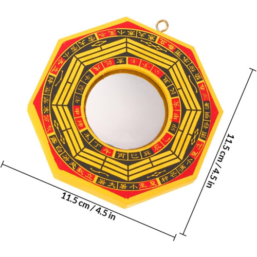 2pcs Fengshui espelho convexo espelho pingente 4 polegadas MDF Titanize contrarrestar a má sorte proteção 1