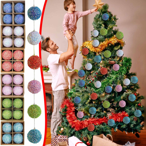 Staron 4-Pack Green Christmas Baubles, 8cm Shatterproof 2