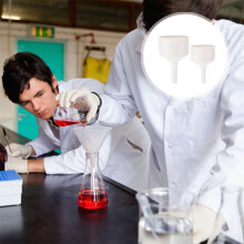 2 Stück Keramik-Büchner-Laborfiltrationstrichter, weiße Porzellan-Fördertrichter für wissenschaftliche Zwecke