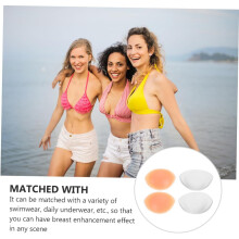 2pairs invisíveis peito almofadas mulheres insere silicone empurrar para cima almofadas revestimentos reutilizáveis