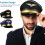 2pcs Captain Pilot Hats Cosplay Costume Hat Stage Performance Prop Classic Style Polyester Material 3