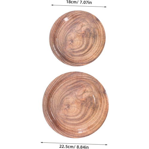 20pcs Wood Grain Paper Plate for Gathering Fruit Plate Design Convenient Multi-Function 1
