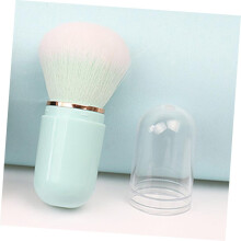 2 brochas de maquillaje de viaje retráctiles tipo cápsula para rubor, con cerdas suaves y delicadas para rubor, base y sombra de ojos.