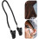 2pcs Black Polyester Hat Clip Glasses Strap, Adjustable Windproof Cap Keeper 8