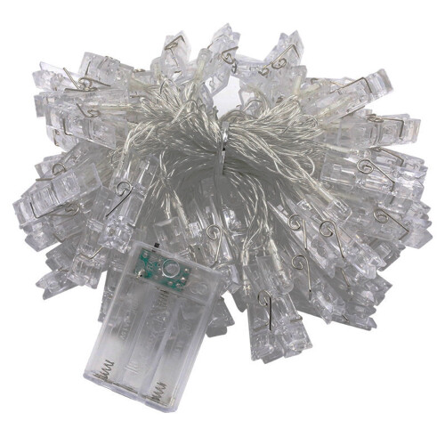 LED photo clip string lights 9.8 ft battery powered 1
