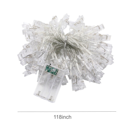 LED photo clip string lights 9.8 ft battery powered 2