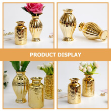 Blumenvase, korrosionsbeständig, mit nordischem Prägemuster, goldfarben, 2 Stück