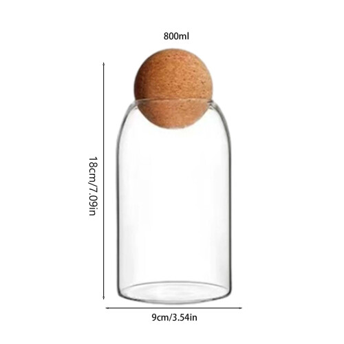 Förvaringsburk i klarglas med kullock, 800 ml 2