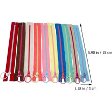 20pcs Colorful Resin DIY Zippers with Ring Pulls for Sewing Accessories, 15cm Closed-end Fasteners