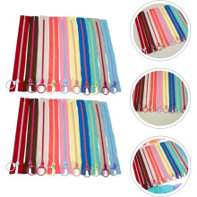 20 cremalleras de resina de colores para manualidades, con tiradores de anilla, para accesorios de costura, cierres de extremo cerrado de 15 cm.