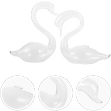 2er-Set schwanenförmige Büro-Pflanzvasen, Schreibtischvasen-Set, kreativ, filigran, aus Glas, hydroponisch, dekorativ
