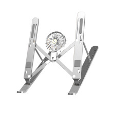Multiple Angle Aluminum Laptop Stand Cooling Fan 7-Silver