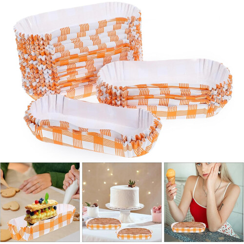 200pcs Mini Boat Shape Baking Cups Paper Cups for Baking Heat-Resistant