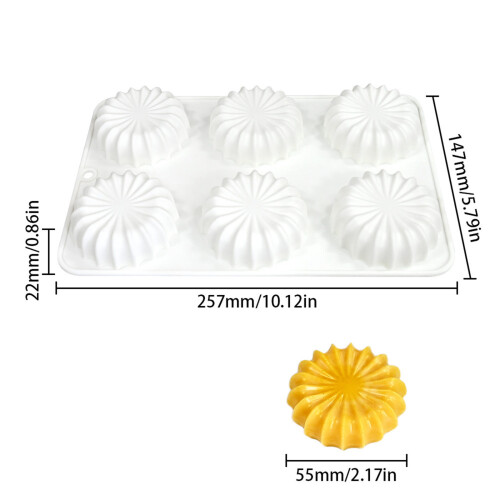 Flexible Silicone Chocolate Molds with 6 Spirals Cavities Easy 2