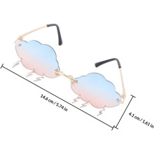 2 páry bezrámových slunečních brýlí Funky Cloud Shape bezrámové brýle pro ženy Disco Party Beach Novelty Rave