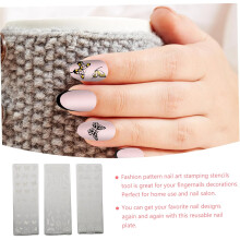 Plantillas de manicura para decoración de uñas (3 unidades) Plantillas únicas para estampar uñas Placas de estampado