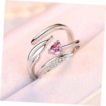 2 Paar Partnerringe im Flügeldesign, offene Fingerringe, Modeschmuck für Verliebte, romantisches Deko-Geschenk zum Valentinstag