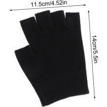 2 pares de guantes sin dedos con gel hidratante para manos de mujer, cómodos y negros.