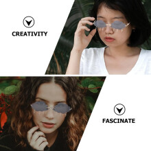 2 pares de gafas de sol sin montura con forma de nube, gafas sin marco para mujer, ideales para fiestas disco, playa y raves.